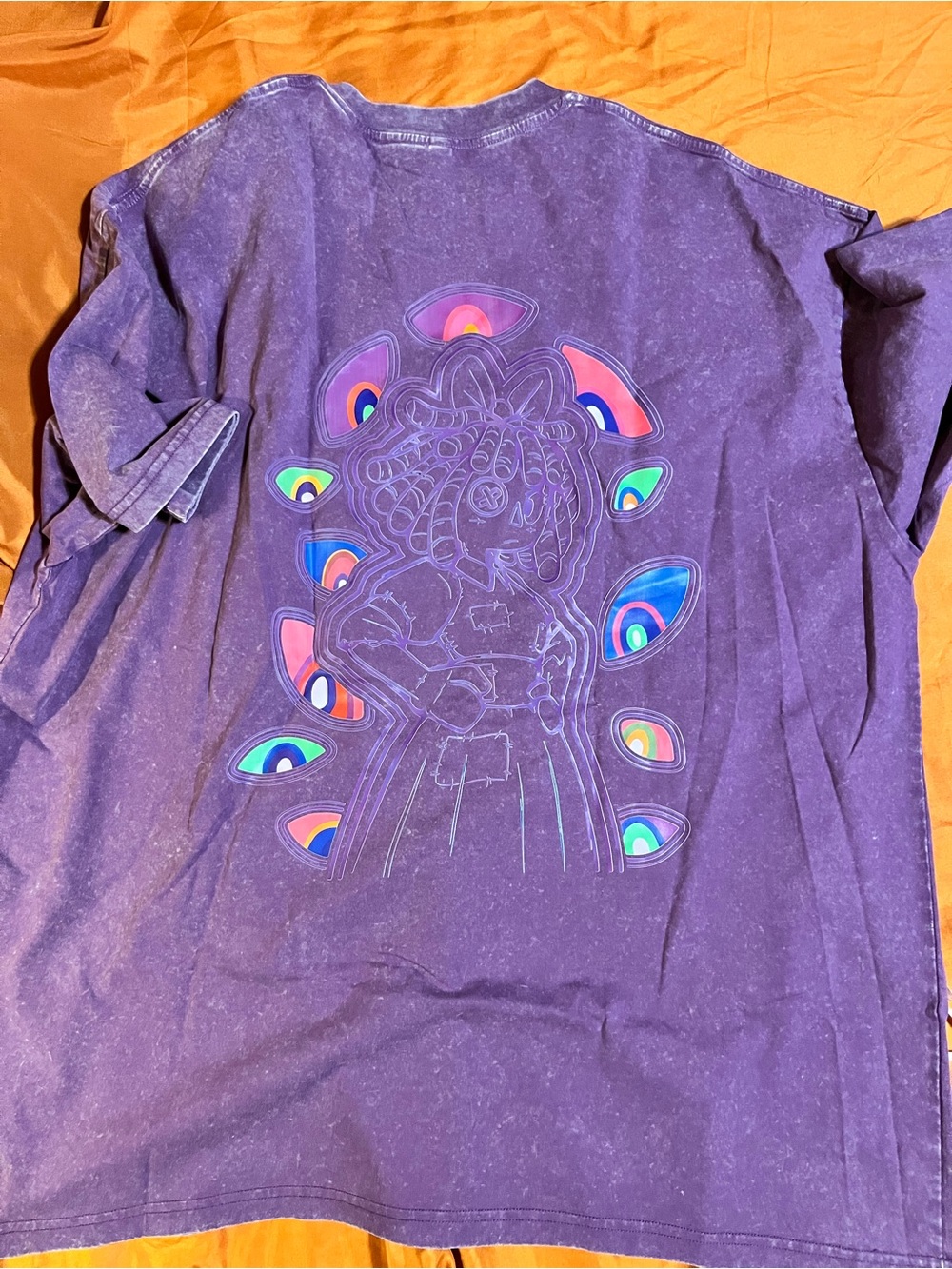 Men's Purple Short Sleeve Graphic Crewneck Tee